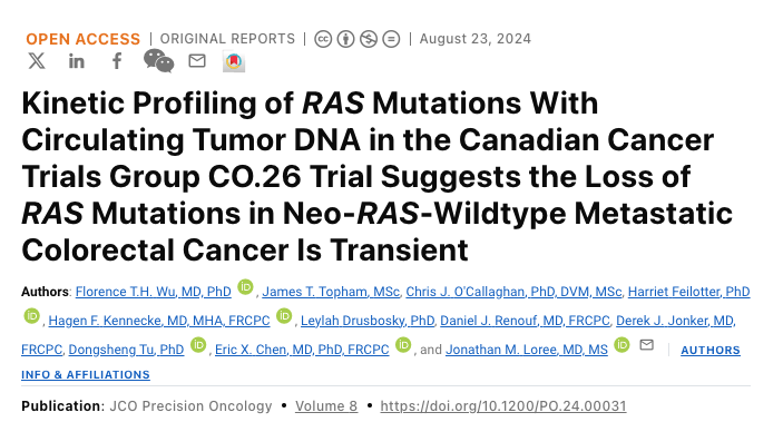 Kinetic Profiling of RAS Mutations With Circulating Tumor DNA Suggests the Loss of RAS Mutations in Neo-RAS-Wildtype Metastatic Colorectal Cancer Is Transient